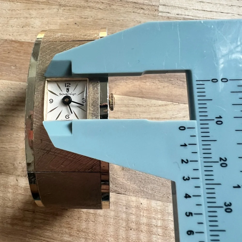 Sovereign ladies watch hinged cuff bracelet mechanical winding for parts repair